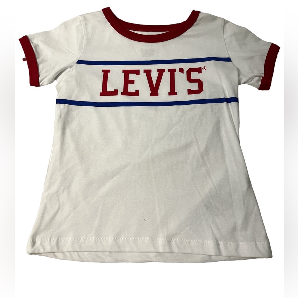 NWT LEVIS RETRO  CLASSIC RINGER TEE for Big Girls /Size 6X / 6-7 yrs